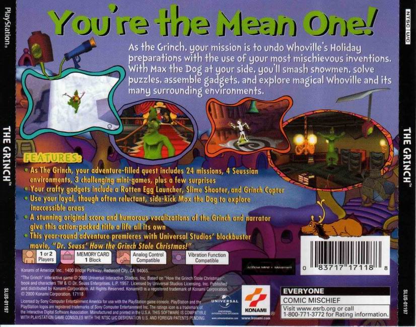 Grinch, The Sony PlayStation One ISO / PSX ROM ISO